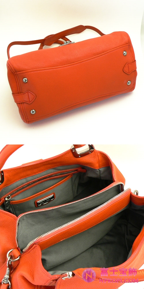 MIUMIU ミュウミュウ 2Way ショルダーバッグ レディース  レザー パパヤオレンジ RN0779 MADRAS PAPAYA